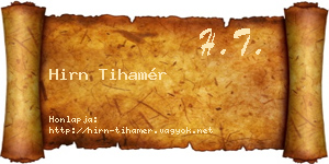 Hirn Tihamér névjegykártya